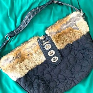 Coach Quilted Fur bag